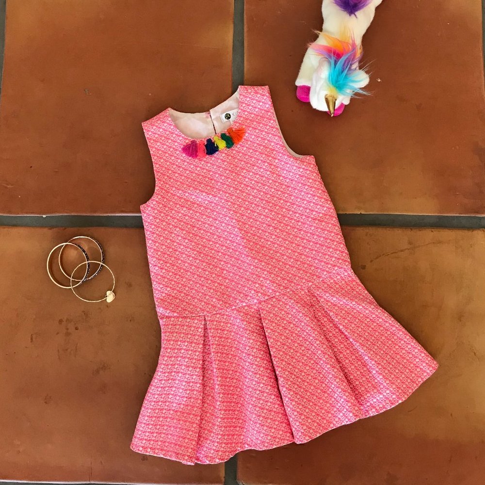 PL KIDS Pink & White Tassel Dress Sz 4T